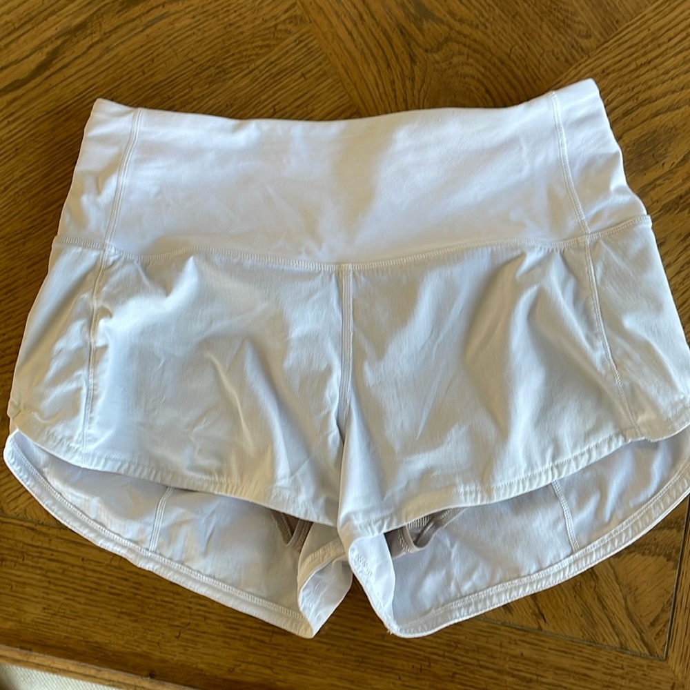 Lululemon white running shorts!